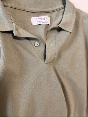 Primark Men's Regular Fit Polo Shirt - Light Sage
